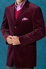 Let your inner lounge lizard out. This three-button blazer has a plush, lustrous feel and comes in several classic cigar-bar colors. Chest pocket, flap pockets and four-button cuff.