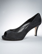 A snakeskin platform heel makes these leather peep-toes utterly sexy! 3" heel with a 1/2" platform. Imported.